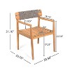 Okak 17.2" Premium Acacia Patio Dining Chairs Rustic Accent Chairs,Set of 2,Outdoor Armchair for Porch,Garden&Backyard,Patio Furniture Seating,Teak - 4 of 4
