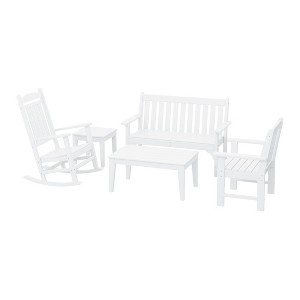 WestinTrends Malibu 5-Piece HDPE Outdoor Patio Furniture Couch and Rocking Chair Set - 1 of 4