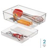 iDESIGN Linus Kitchen Drawer Organizer for Kitchen Utensils and Tools Clear: Plastic Storage, 12" x 8" x 3", Hand Wash - image 2 of 4