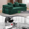 Multi-Functional Corduroy Floor Sofa Bed with Pillow & Armrest - 4 of 4