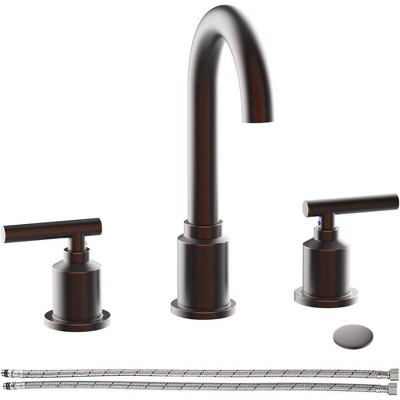 Whizmax Bathroom Faucet, Bathroom Sink Faucet, 8 Inch Bathroom Faucet for Sink 3 Hole with Stainless Steel Pop-up Drain for Your Bathroom