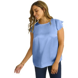 Jessica London Women's Plus Size Satin Blouse - 1 of 4