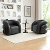 SEYNAR Modern Glam PU Leather 360 Degree Swivel Accent Armchair with Metal Base Set of 2 - 4 of 4