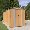 vidaXL Spacious Garden Shed - Light Brown, Galvanized Steel - Great for Outdoor Tools, Pool Essentials, and Gardening Equipment Storage - 2 of 4