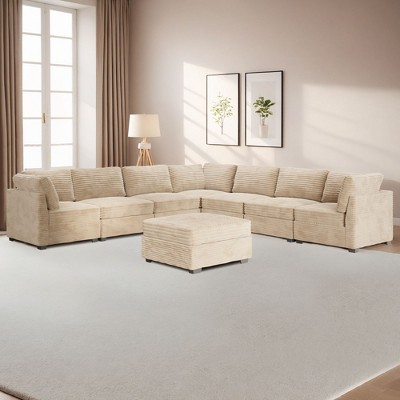 XIZZI Luxury Modular Sectional Sofa Couch, Oversized Cloud Couch for Living Room, Deep Seat Upholstered Convertible Sleeper Sofa