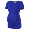 Clearlove Maternity Tunic Tops Maternity Shirt Side Button and Ruched Maternity Tunic Tops Maternity Short Sleeve T-Shirts - 2 of 4