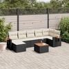 vidaXL 8 Piece Patio Sofa Set with Cushions - Black and Cream With Table - 2 of 4