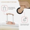 Coolife Luggage Set New ABS Hardshell Three-Piece Lightweight and Durable Luggage Set with Spinner Wheels and TSA Lock, White and Brown - 4 of 4