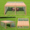 Folding Chicken Coop Run Rabbit Hutch, Portable Wooden Chicken Cage Pens with Top & Side Opening Doors, Small Animal Poultry Pet Cage - 4 of 4
