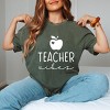 Simply Sage Market Teacher Vibes Cursive Apple Garment Dyed Tee - 2 of 4