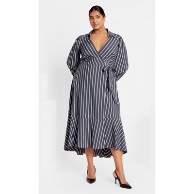 Women's Plus Size Selena Wrap Dress - navy | CITY CHIC