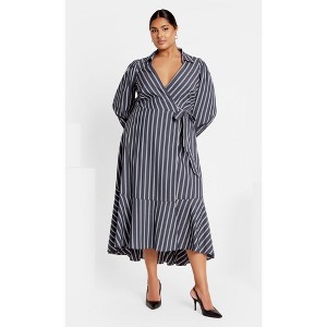 Women's Plus Size Selena Wrap Dress - navy | CITY CHIC - 1 of 4