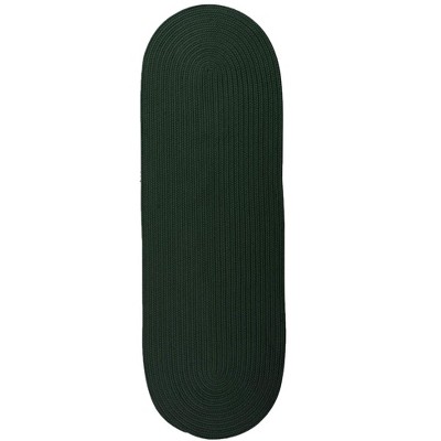 Colonial Mills Reversible Flat-Braid (Oval) Runner Braided Runner, Hunter Green 2'4"x8', Oval Shape