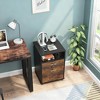 Gulches 2 Drawer Mobile File Cabinet with Lock, Wood Modern Filing Cabinet for Letter Size, Printer Stand with Rolling Wheels - 2 of 3