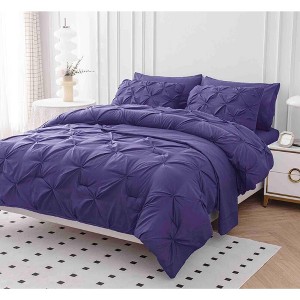 BAGOKIE 7-Piece Pinch Pleat Bed in a Bag Comforter Set for All Season - 1 of 4