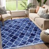 10x13 Rug Large Living Room Rug Washable Rug Ultra-Thin Non Slip Trellis Carpet Vintage Print Textured Rug Lightweight Foldable Accent Floor Cover - 2 of 4