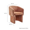 Modway  Verity Modern Chenille Barrel Dining Chair in Rust - Fabric Upholstered Round Accent Armchair with Curved Back- Cozy Living Room Accent Chair - 3 of 4