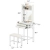 Makeup Vanity Desk Set with Mirror,Mini Makeup Vanity with Adjustable Lighted,2 Drawers,Hair Dryer Holder,Fold-Up Panel,for Small Bedrooms,Apartments - 2 of 4