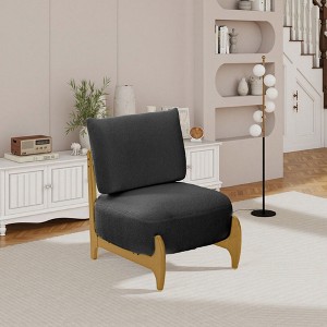 NicBex Modern Teddy Fleece Accent Chair,Upholstered Living Room Chair with Solid Wood Frame,Soft Cushion,Armless Chair for Bedroom,Home - 1 of 4