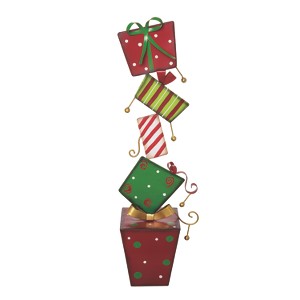 Transpac Metal 23.5 in. Multicolor Christmas Stacked Presents Decor - 1 of 1