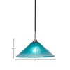 Toltec Lighting Paramount 1 - Light Pendant in  Matte Black/Brushed Nickel with 16" Teal Crystal Shade - 2 of 2