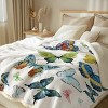 Hachikiko Butterfly Print Throw Blanket - 60"x80" Reversible Design - Soft Bohemian Blanket for Girls & Women (Colorful Butterflies) - 2 of 4
