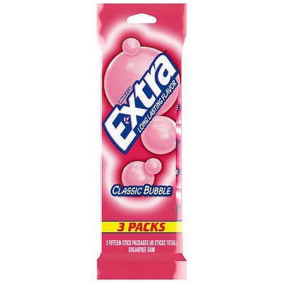 Extra Sugarfree Gum Classic Bubble Gum 15.0 ea