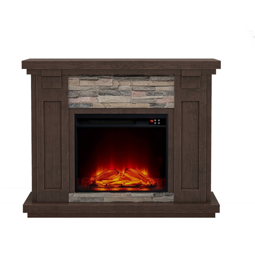 47" Vintage Freestanding Electric Fireplace Brown - Festivo