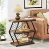 Hommoo Industrial End Table Side Table with 3 Storage Shelves & Metal Frame - 2 of 4
