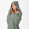 Comfy Cubs Muslin Adult Hooded Towel - Large, Absorbent Hooded Bath Towels for Adults, Stylish Towel with Hood - 2 of 4