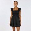 Knit & Lounge Women’s Smocked Mini Dress Ruffle Sleeves Square Neck Tiered Hem Soft Lightweight Fabric - 3 of 4
