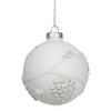 Northlight White and Silver Leaves Glass Ball Christmas Ornament - 3.5" - 3 of 4