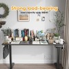 GlasFlength Desks Standing Desk Adjustable Height Sit Stand Desk with Splice Board Headphone Hooks for Home Office, Brown, 56.3"*24"*45" - 3 of 4
