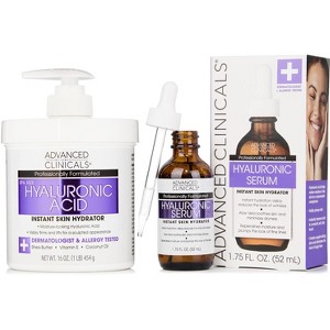 Advanced Clinicals Hyaluronic Acid Body Cream & Hyaluronic Acid Facial Serum Skin Care Bundle - 1 of 4