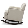 Bethany Modern and Contemporary Light Fabric Upholstered Button - Tufted Rocking Chair - Gray - Baxton Studio - 3 of 4
