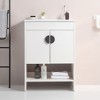 NicBex Bathroom Vanity with White Ceramic Basin,Modern Bathroom Sink Vanity with 2 Cabinet Doors,30"/24"Bathroom Sink Cabinet for Bathroom,White/Black - 2 of 4