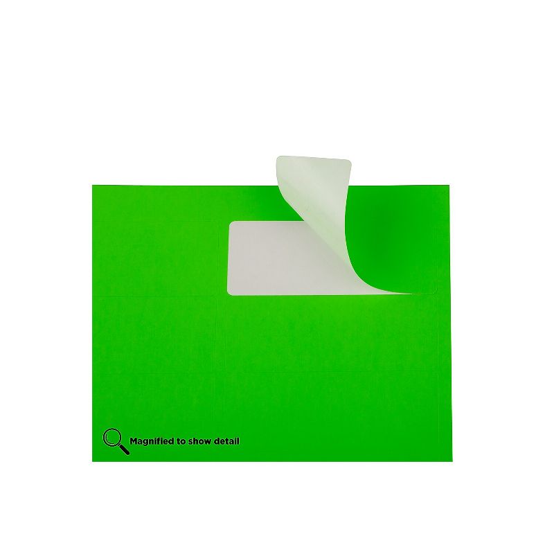 JAM Paper Laser/Inkjet Mailing Address Labels 1" x 2 5/8" Neon Green 354328004, 4 of 6
