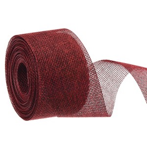 Unique Bargains Burlap Wired Soft Decorative Ribbon Trim for Gift Wrapping - 1 of 4