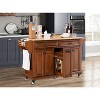 ORRD Kitchen Island with Rubber Wood Countertop, 5 Wheel Cart with Storage Cabinet & Drawers for Dining Room，Grey - 3 of 4