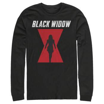 Men's Marvel Black Widow Hourglass Silhouette Long Sleeve Shirt