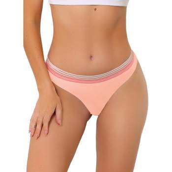 Allegra K Women's Unlined No Show Breathable Smooth Color-block Thongs  Beige X-large : Target