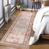 2'x6' Vintage Floral Print Living Room Bedroom Rugs, Washable Non Slip Large Throw Carpet for Dining Room Nursery Kitchen, Orange - 3 of 4