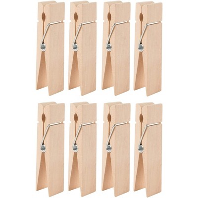 Juvale 8-Pack Jumbo Unfinished Wooden Clothes Pins, 6" Large Wood Clothespins for Photos, Postcards, Home Decoration, DIY, Art & Craft Projects