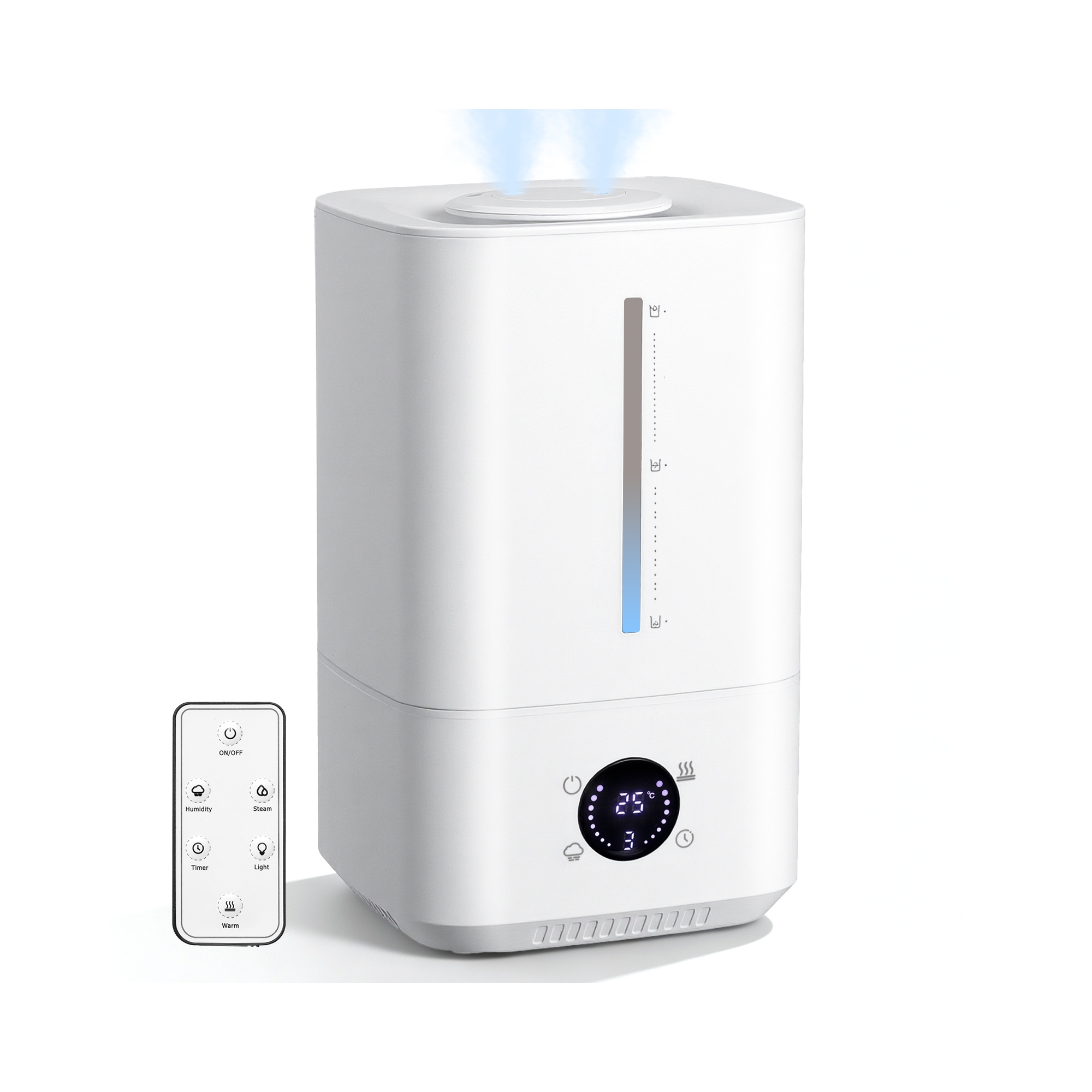 Cool and Warm Mist Humidifier 6L Large Room Top Fill with Remote Control Auto Mode Timer Aromatherapy Tray Nightlight Whisper-Quiet