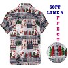 HAPPY BAY Men's Holiday Beach Short Sleeve Vacation Hawaii Santa Claus Party Holiday Shirt Hawaiian Ugly Christmas Tree Shirts for Men - 2 of 4