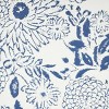 Olivia & May 22"x22" Wood Floral Relief Wall Decor with Brown Woven Seagrass Frame and White Backing Blue: Modern Botanical Art - 4 of 4