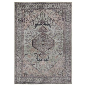 3'x8' Vibe by Abbott Medallion Runner Rug Green/Dark Brown - Jaipur Living: Vintage Floral, Indoor, Flat Pile - 1 of 4