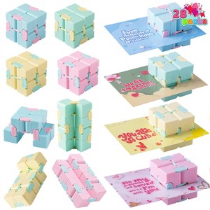 Joyfy 28 Packs Valentine’s Day Gift Cards with Infinity Magic Toys, Stress Relief Fidget Toys for Kids Valentine Party Favors, Classroom Exchange Gift - 1 of 4