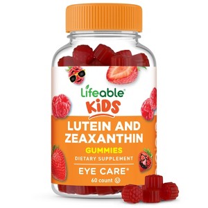 Lifeable Lutein and Zeaxanthin Gummies for Kids, Great Tasting Children’s Eye Health Supplement with Lutein & Zeaxanthin, Vegan, Non-GMO, 60 Gummies - 1 of 4