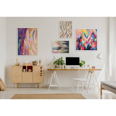 Sylvie Abstract Multicolor Brush Strokes Canvas Wall Art